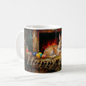 Ostern Bunny farbenfrohe Ostereier Happy Oster Kaffeetasse (Vorderseite Links)