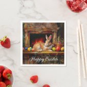 Ostern Bunny farbenfrohe Ostereier Happy Oster Serviette (Beispiel)