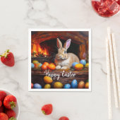 Ostern Bunny farbenfrohe Ostereier Happy Oster Serviette (Beispiel)