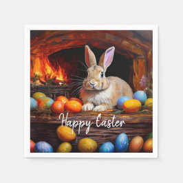 Ostern Bunny farbenfrohe Ostereier Happy Oster Serviette