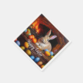 Ostern Bunny farbenfrohe Ostereier Happy Oster Serviette (Ecke)