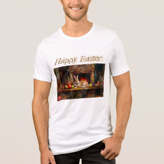 Ostern Bunny farbenfrohe Ostereier Happy Oster Tri-Blend Shirt (Vorderseite)