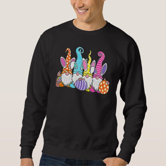 Ostern Bunny Spring Gnome Ostereier Huntin Sweatshirt (Vorderseite)