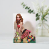 Ostern-Button oben Feiertagspostkarte (Stehend Vorderseite)