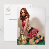 Ostern-Button oben Feiertagspostkarte (Vorne/Hinten)