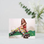 Ostern-Button oben Feiertagspostkarte (Stehend Vorderseite)