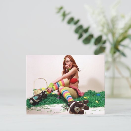 Ostern-Button oben Feiertagspostkarte (Stehend Vorderseite)