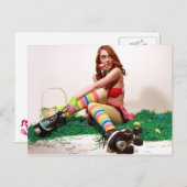 Ostern-Button oben Feiertagspostkarte (Vorne/Hinten)