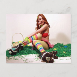 Ostern-Button oben Feiertagspostkarte