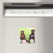 Ostern - Button - Zena und Gidget Magnet (In Situ (Geschirrspüler))