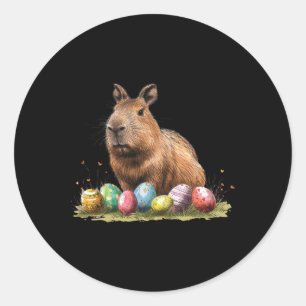 Ostern Capybyra Ostern Capybyra Happy Oster Runder Aufkleber