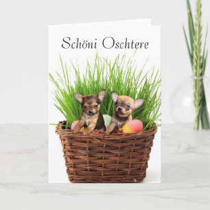 Ostern-Chihuahuawelpen-Grußkarte Feiertagskarte
