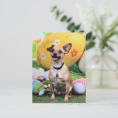 Ostern - Chipin Rockwell - Chihuahua Rambo Feiertagspostkarte (Stehend Vorderseite)