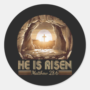Ostern Christlich Er ist auferstanden Jesus Runder Aufkleber