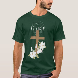 Ostern Christlich ist er Risen Jesus glücklich Cro T-Shirt