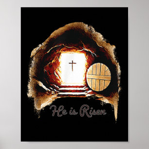 Ostern Christlich ist er riskiert Jesus leere Tomb Poster
