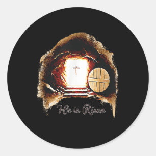 Ostern Christlich ist er riskiert Jesus leere Tomb Runder Aufkleber