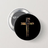 Ostern Christlich ist er riss Sun Auferstehung Män Button (Vorne & Hinten)