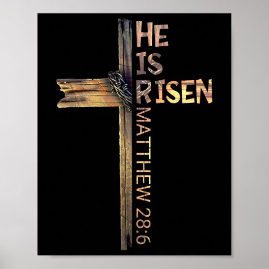Ostern Christlich ist er riss Sun Auferstehung Män Poster (Vorne)
