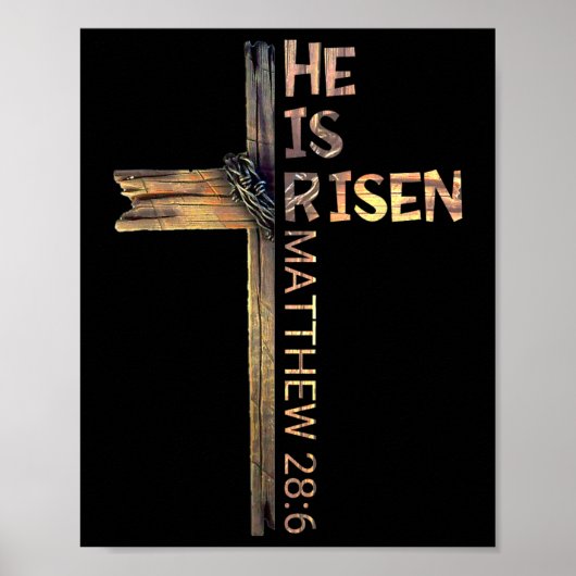 Ostern Christlich ist er riss Sun Auferstehung Män Poster (Vorne)