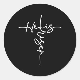 Ostern Christlich ist er riss Sun Auferstehung Män Runder Aufkleber