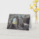 Ostern Christlich ist er rissen leere Grabmalerei Karte (Gelbe Blume)