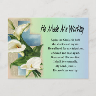 Ostern Christlich machte er mich zu würdig Feiertagspostkarte