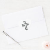 Ostern/Christliches Kreuz Herz-Aufkleber (Umschlag)