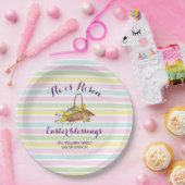 Ostern Custom Stripes Moderner Blumengarten Ostern Pappteller (Party)