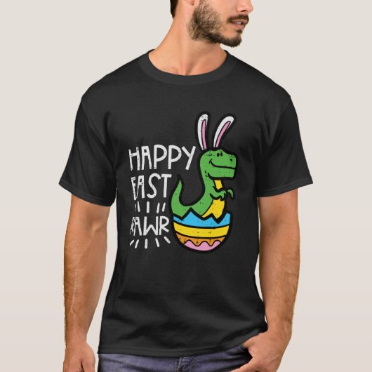Ostern Dino Bunny Egg Happy East Rawr Trex Boys Ki T-Shirt (Vorderseite)
