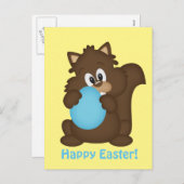 Ostern-Eichhörnchen Feiertags-Grußpostkarte Feiertagspostkarte (Vorne/Hinten)
