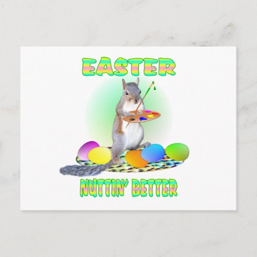 Ostern-Eichhörnchen Feiertagspostkarte (Vorderseite)