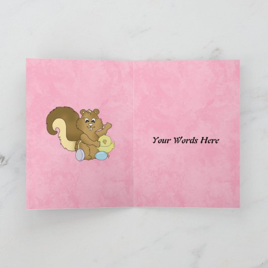 Ostern-Eichhörnchenkarte Feiertagskarte (Innenseite)