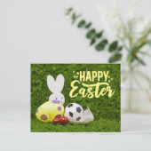 Ostern-Eier für Ostern-Urlaub auf Grün Postkarte (Stehend Vorderseite)