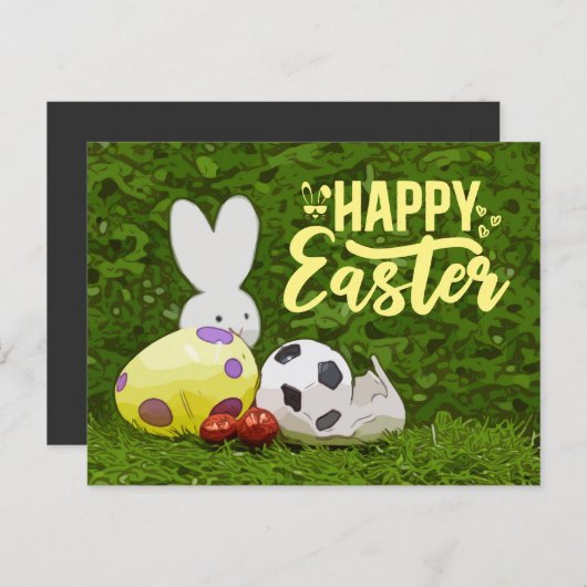Ostern-Eier für Ostern-Urlaub auf Grün Postkarte (Vorne/Hinten)