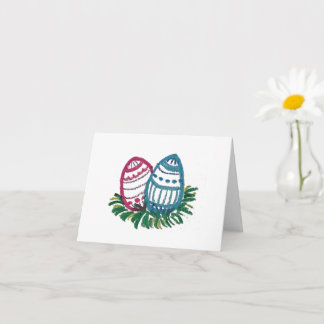 Ostern-Eier-Karte in Rosa und Blau Karte
