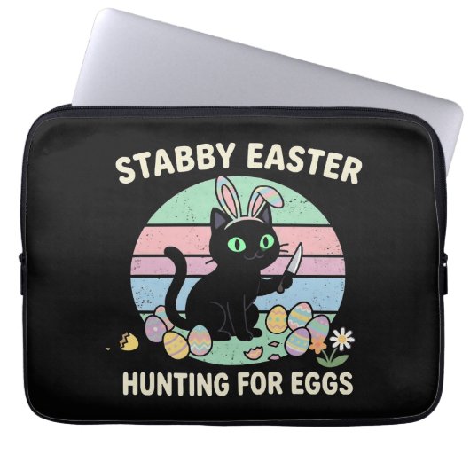 Ostern Eierjagd Lustige Katze Laptopschutzhülle (Vorderseite)
