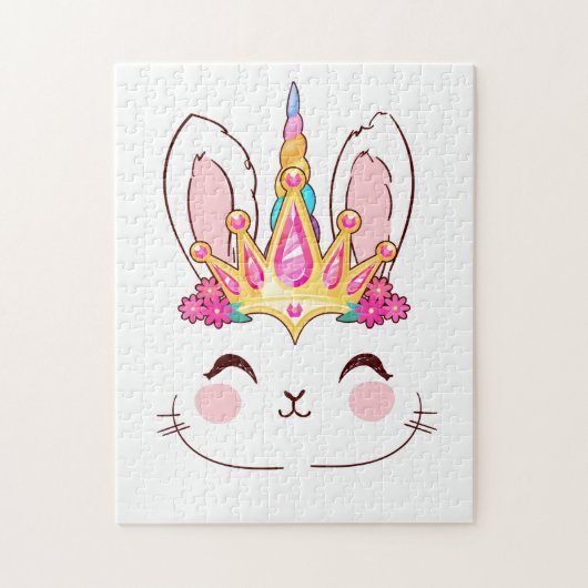 Ostern Einhorn Sonniges Gesicht für Frauen Kinder Puzzle (Vertikal)