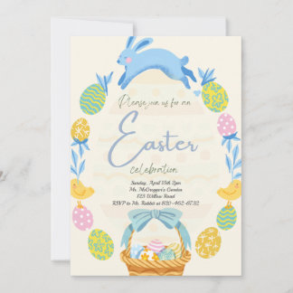 Ostern Einladung Brunch Egg Hunt Bunny Rabbit