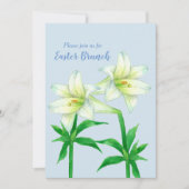 Ostern Einladung Brunch Tee Lily Blume Blau (Vorderseite)