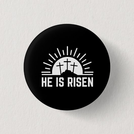 Ostern Er Ist Auferstanden Christlich Button (Vorderseite)
