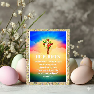 OSTERN Er ist auferstanden Christliches Kreuz und Feiertagskarte