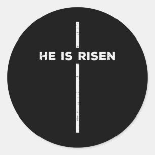 Ostern Er Ist Auferstanden Kreuz Jesus Religiöse M Runder Aufkleber
