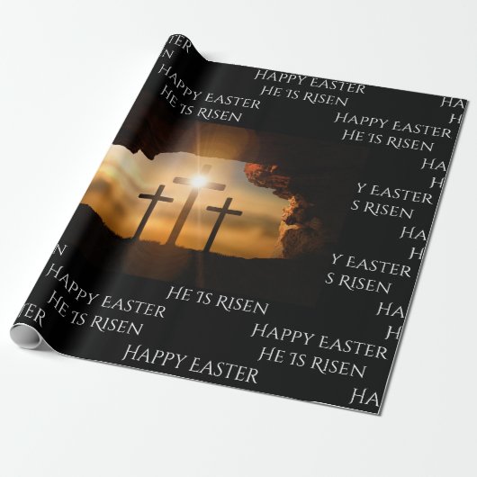 Ostern Er ist Risen _drei Kreuze Geschenkpapier (Ungerollt)
