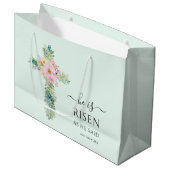 Ostern Er ist Risen Greenery Wasserfarbenkreuz Große Geschenktüte (Vorderseite Schrägansicht)