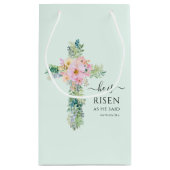 Ostern Er ist Risen Greenery Wasserfarbenkreuz Kleine Geschenktüte (Rückseite)