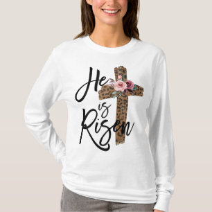 Ostern Er ist Risen Leopard für Christliches Teen T-Shirt