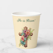 Ostern "Er ist Risen" mit individualisierbaren Inn Pappbecher (Vorderseite)