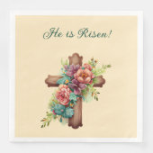 Ostern "Er ist Risen" mit individualisierbaren Inn Serviette (Vorderseite)