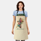 Ostern "Er ist Riser" Blumenkreuz Schürze (Getragen)